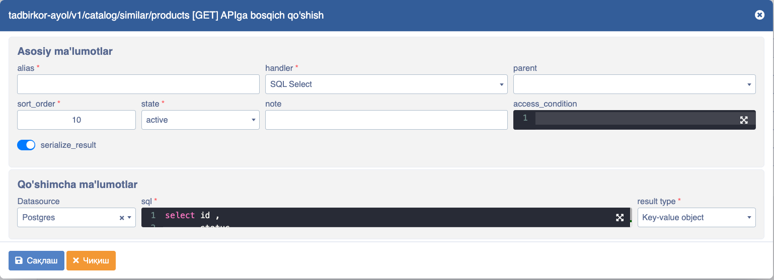 API sql select na'muna