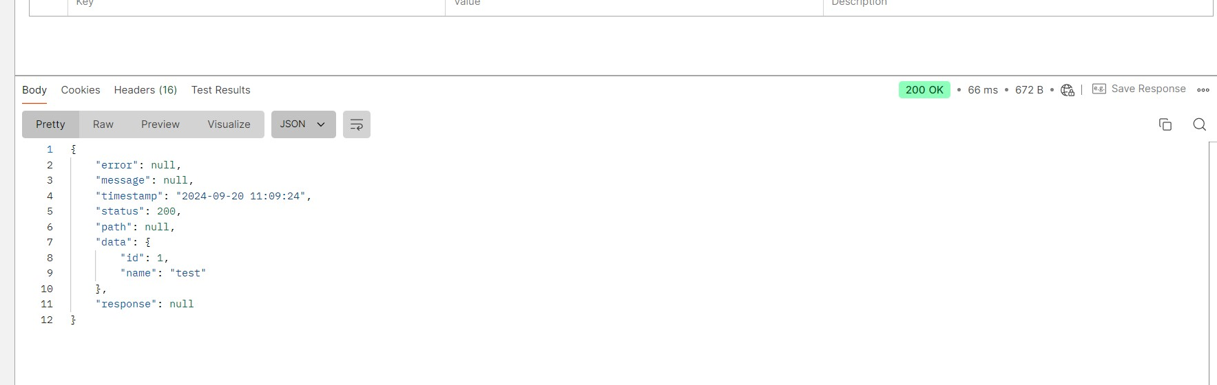 API static json handler result