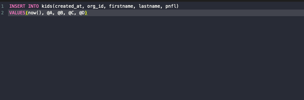 Import create handler sql