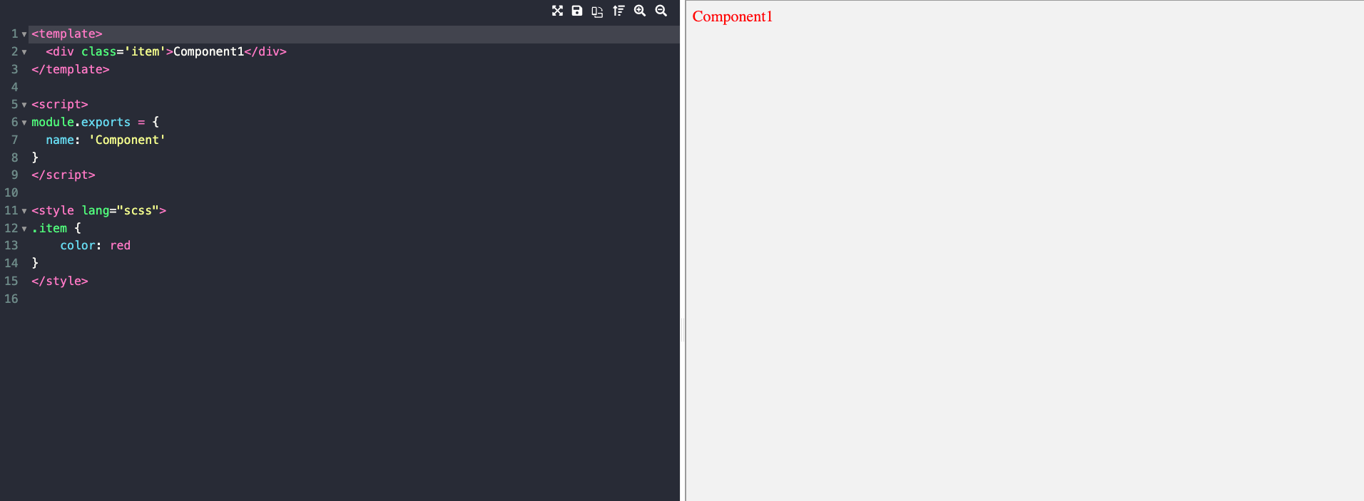 New Page Vue editor